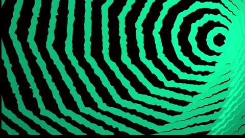 Animation neon green concentric ripple patterns black background digital. Stockbeeldmateriaal 337026319