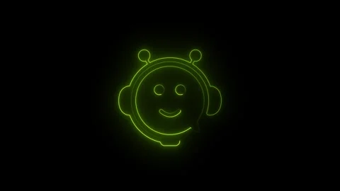 Animation of neon green line chatbot icon concept of ai assistance intellig.. Stock-Footage 333922120