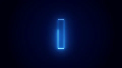 Animation Neon light blue color Alphabet I Vídeos de archivo 200180647