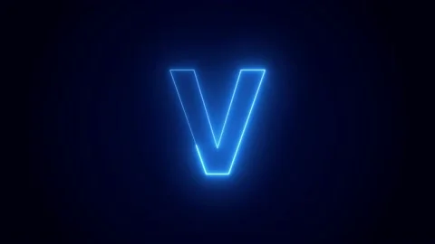 Animation Neon light blue color Alphabet V 스톡 동영상 200181508