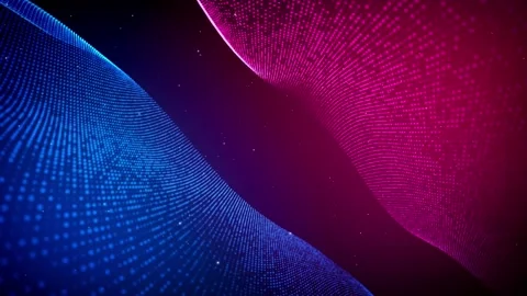 Animation neon light network wave abstract background. Stock Footage 273357941