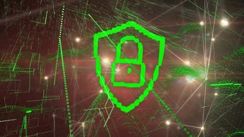 Animation of neon qr code with glowing tunnel over black background Stock Footage 329568330