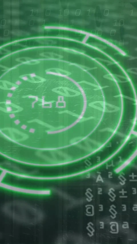 Animation of neon scope scanning over binary coding Stock-Footage 342805967