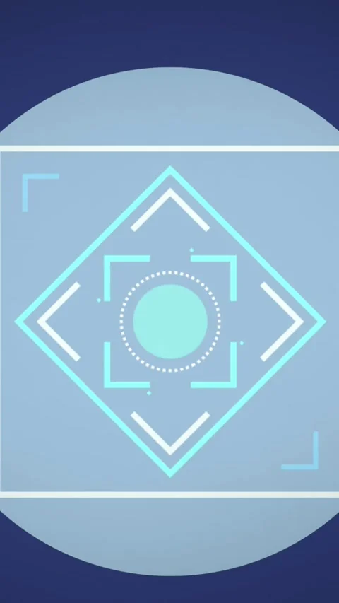 Animation of neon scope scanning over grey round banner against copy space on Stock Footage 344775030