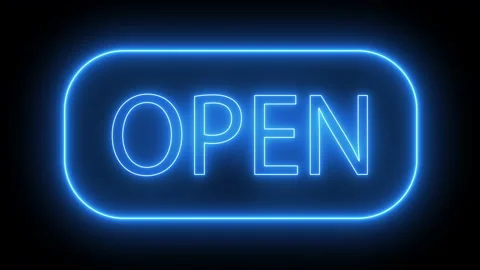 Animation of the neon sign open. Stock Footage 140586375
