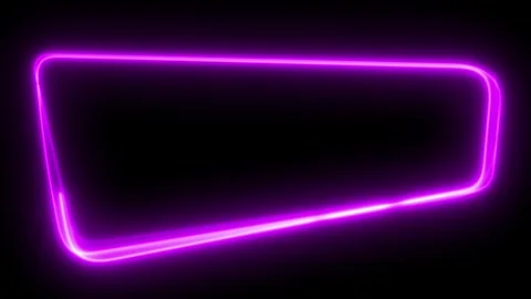 Animation of neon square frame, ultraviolet light, 80's retro style Stock Footage 254883677
