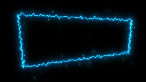 Animation of neon square frame, ultraviolet light, 80's retro style Stock Footage 254883738