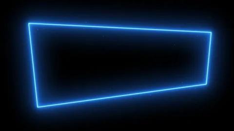 Animation of neon square frame, ultraviolet light, 80's retro style Stock Footage 254883814