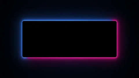 Animation of neon square frame, ultraviolet light, 80's retro style Stock Footage 254883943