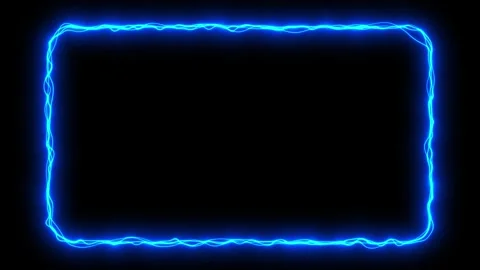 Animation of neon square frame, ultraviolet light, 80's retro style Video stock 268575210
