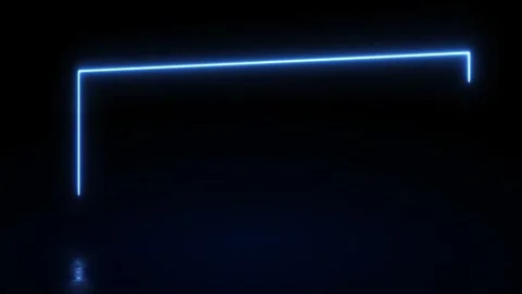 Animation of neon square frame, ultraviolet light, 80's retro style Video stock 268575312