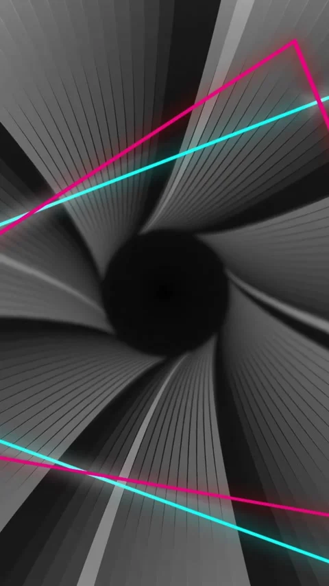 Animation of neon traingles over grey patterned background Stock Footage 323340413