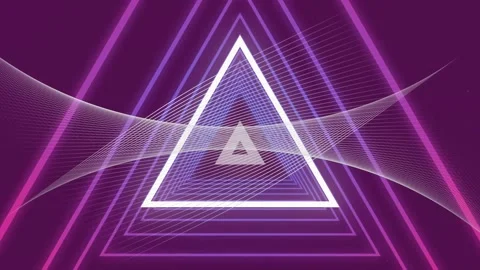 Animation of neon triangles on black background Stock Footage 327585218