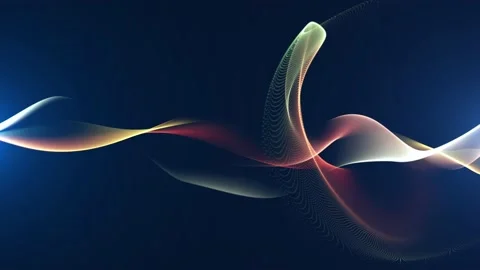 Animation neon wave on a black background. Stock Footage 194489542