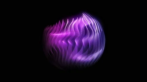 Animation of neon wavy sphere. pink, purple and blue color. Stock Footage 112383353