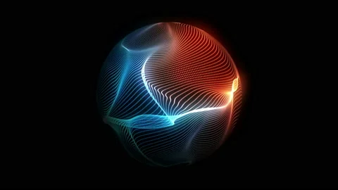 Animation of neon wavy sphere. red and blue color. Stock Footage 112382701