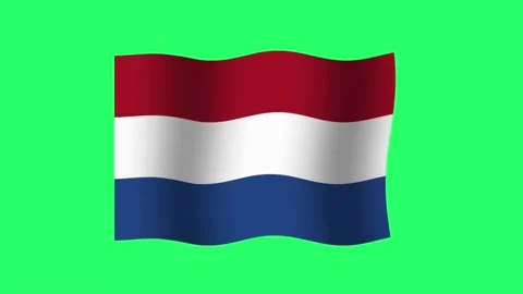 Animation Netherland flag on green background. Stock Footage 199170306