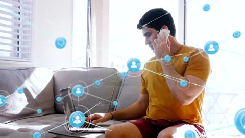 Animation of network of connection with ... | Stock Video | Pond5