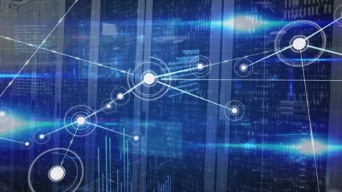 Animation of network of connection with people icons and computer servers over Stock Footage 329508422