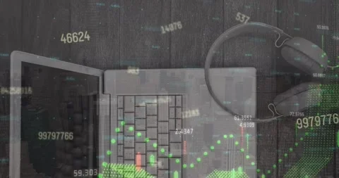 Animation of network of connections and binary coding and data processing over Stock Footage 327898015