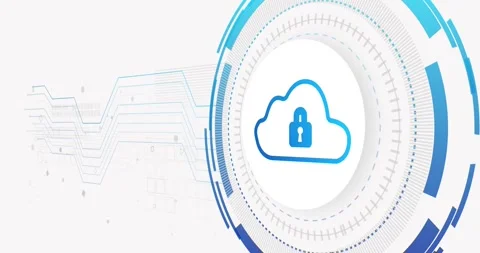 Animation of network of connections and cloud with padlock on white background Stock Footage 331280429