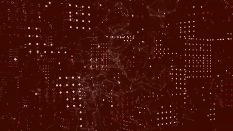Animation of network connections and data points on dark red background Stock Footage 304765703