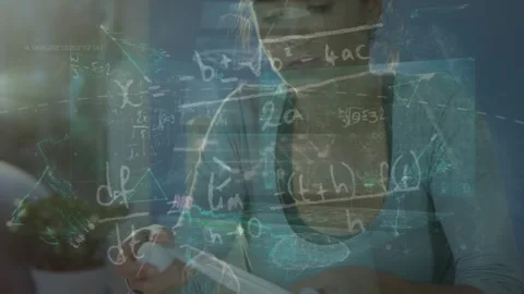 Animation of network of connections and data processing over empty gym Stock Footage 327127280