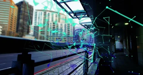 Animation of network of connections and data processing over man exercising in Stock Footage 327707391