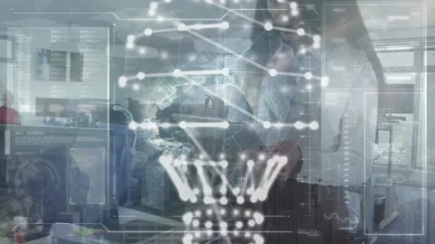 Animation of network of connections and data processing over african american Stock-Footage 327845722