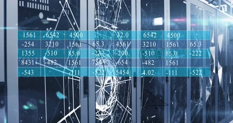 Animation of network of connections and data processing over computer servers Video stock 328010099