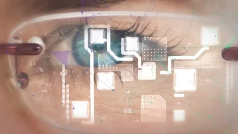 Animation of network of connections and data processing over close up of a Stock Footage 328015102