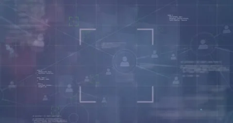 Animation of network of connections and data processing on office Stock Footage 329368018