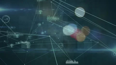 Animation of network of connections and data processing over human body model Stock Footage 330590735