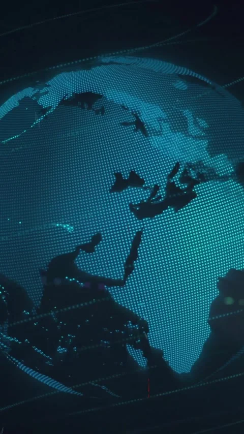 Animation of network of connections and data processing over globe Stock Footage 342010568