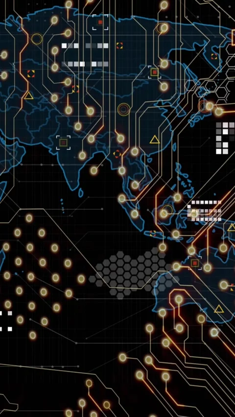 Animation of network of connections and data processing over black background Stock Footage 344668934