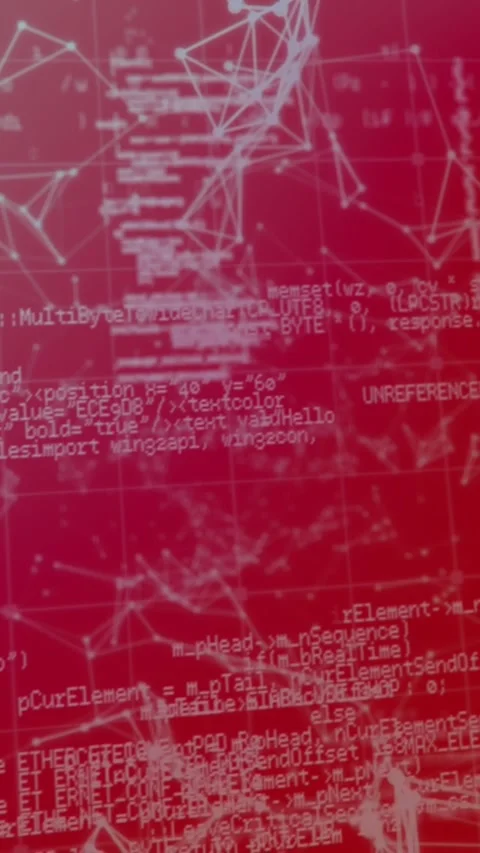 Animation of network of connections and data processing against pink gradient Stock Footage 344679012