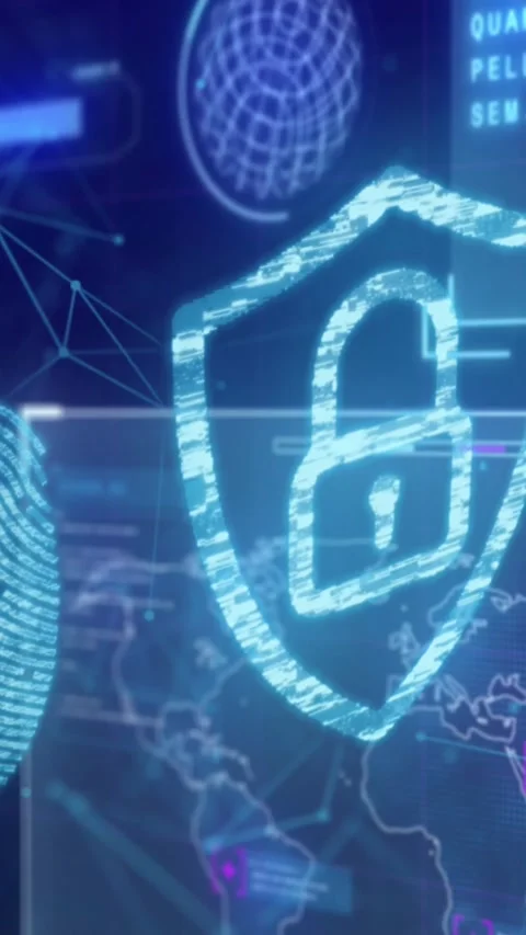 Animation of network of connections and digital icons on interface Stock Footage 342097688