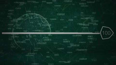 Animation of network of connections and globe over loading bar Stock Footage 327846047