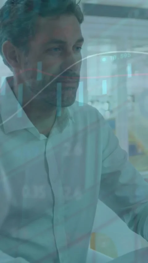 Animation of network of connections and globe over caucasian man wearing phone Stock Footage 343739092
