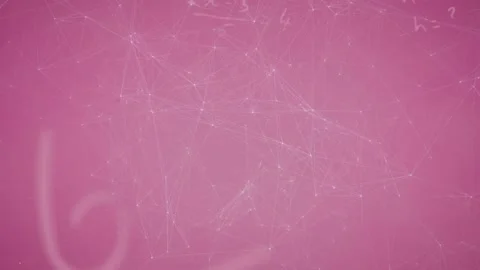 Animation of network of connections and maths equations on pink background Stock Footage 330731584