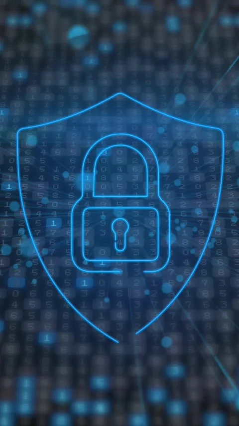 Animation of network of connections and security padlock icon with icons over Stock Footage 342594199