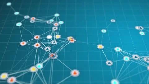 Animation of network of connections and white people icons interacting over Stock Footage 169845186