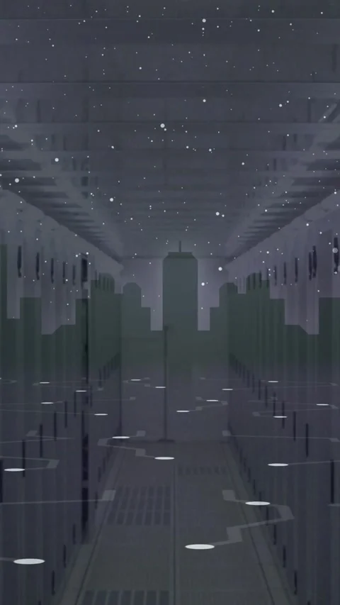 Animation of network of connections between computer servers Stock Footage 331646678