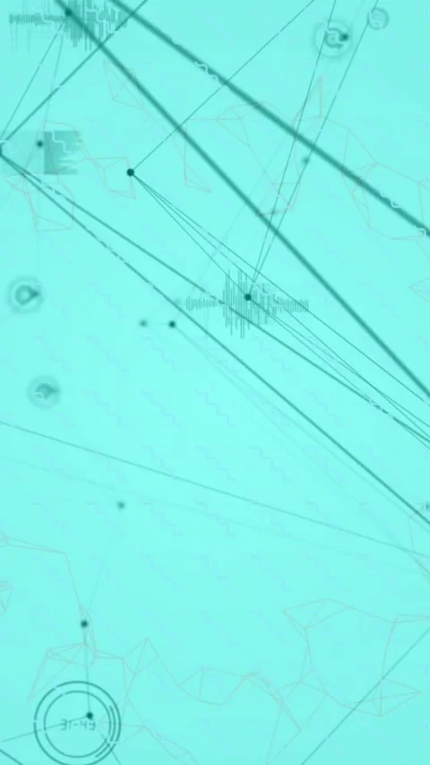 Animation of network of connections with data processing and shapes over blue Stock Footage 321788352