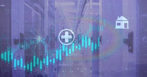 Animation of network of connections data processing over computer servers Stock Footage 328240381