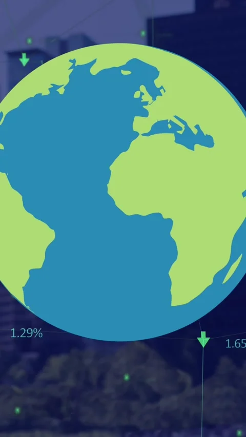 Animation of network of connections with globe over cityscape Stock Footage 341976798