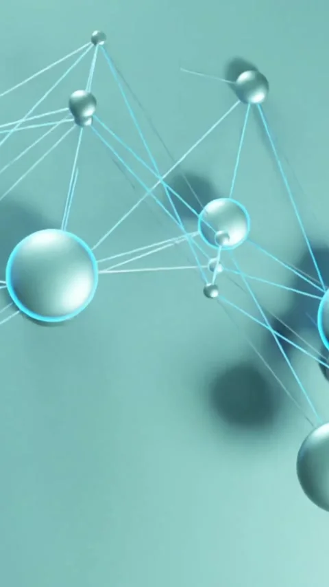 Animation of network of connections on green background Stock Footage 343615690