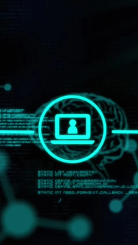 Animation of network of connections with human brain and data processing Video stock 342707281