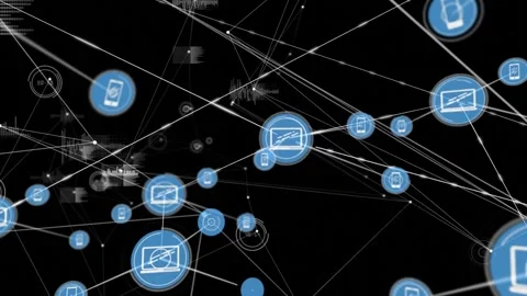 Animation of network of connections with... | Stock Video | Pond5