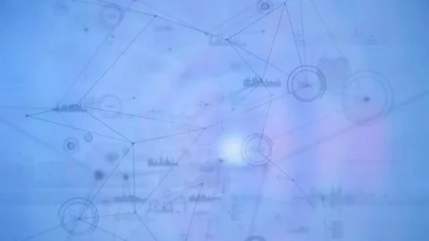 Animation of network of connections with icons over delivery drone with parcel Video stock 157672736